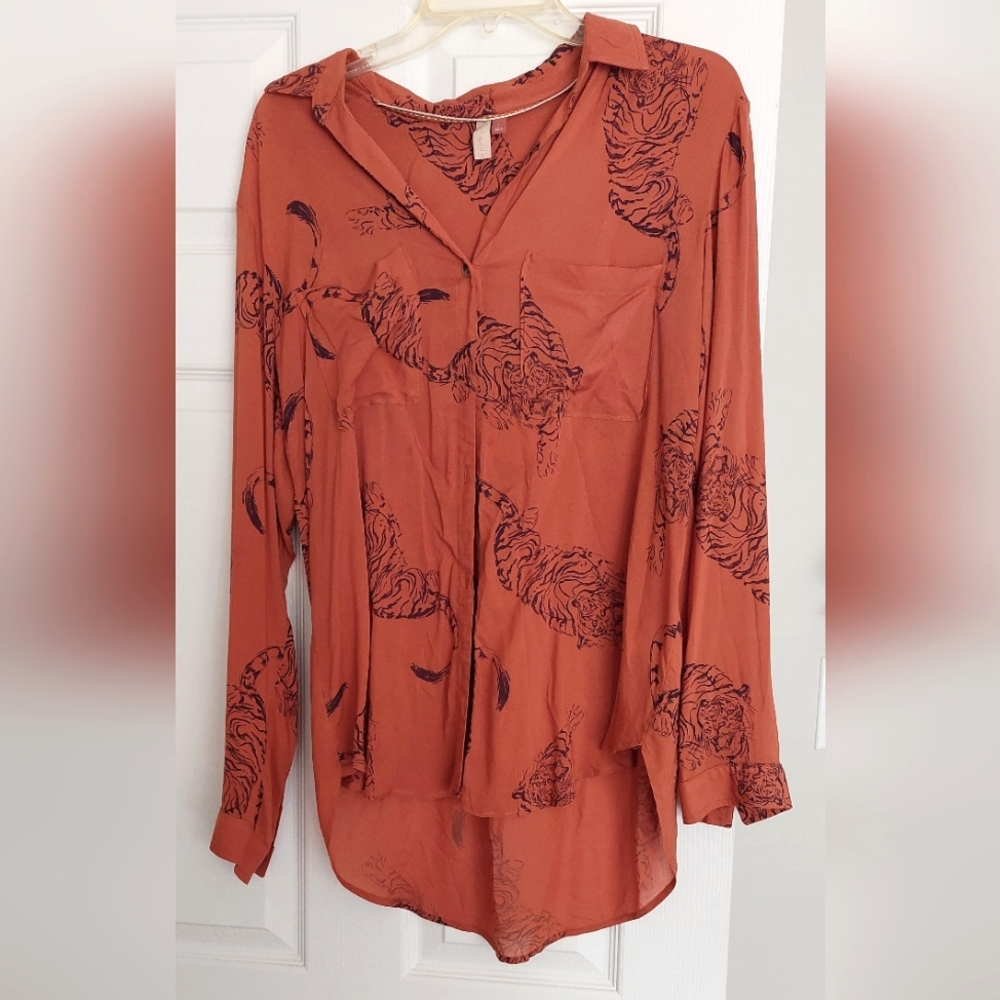 Tiger Buttondown Top